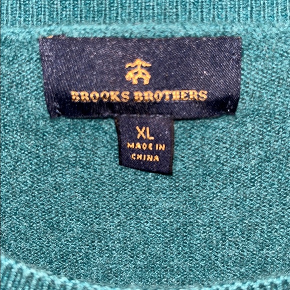 🎉💕 HOST PICk 💕🎉 EUC Brooks Brothers 50% wool 40% cashmere dark teal sweater - Picture 5 of 7